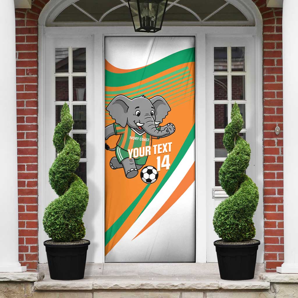 Custom Ivory Coast Football Door Cover 2026 Allez Les Elephants Cute Mascot - Wonder Print Shop