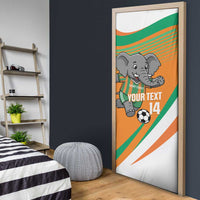 Custom Ivory Coast Football Door Cover 2026 Allez Les Elephants Cute Mascot - Wonder Print Shop
