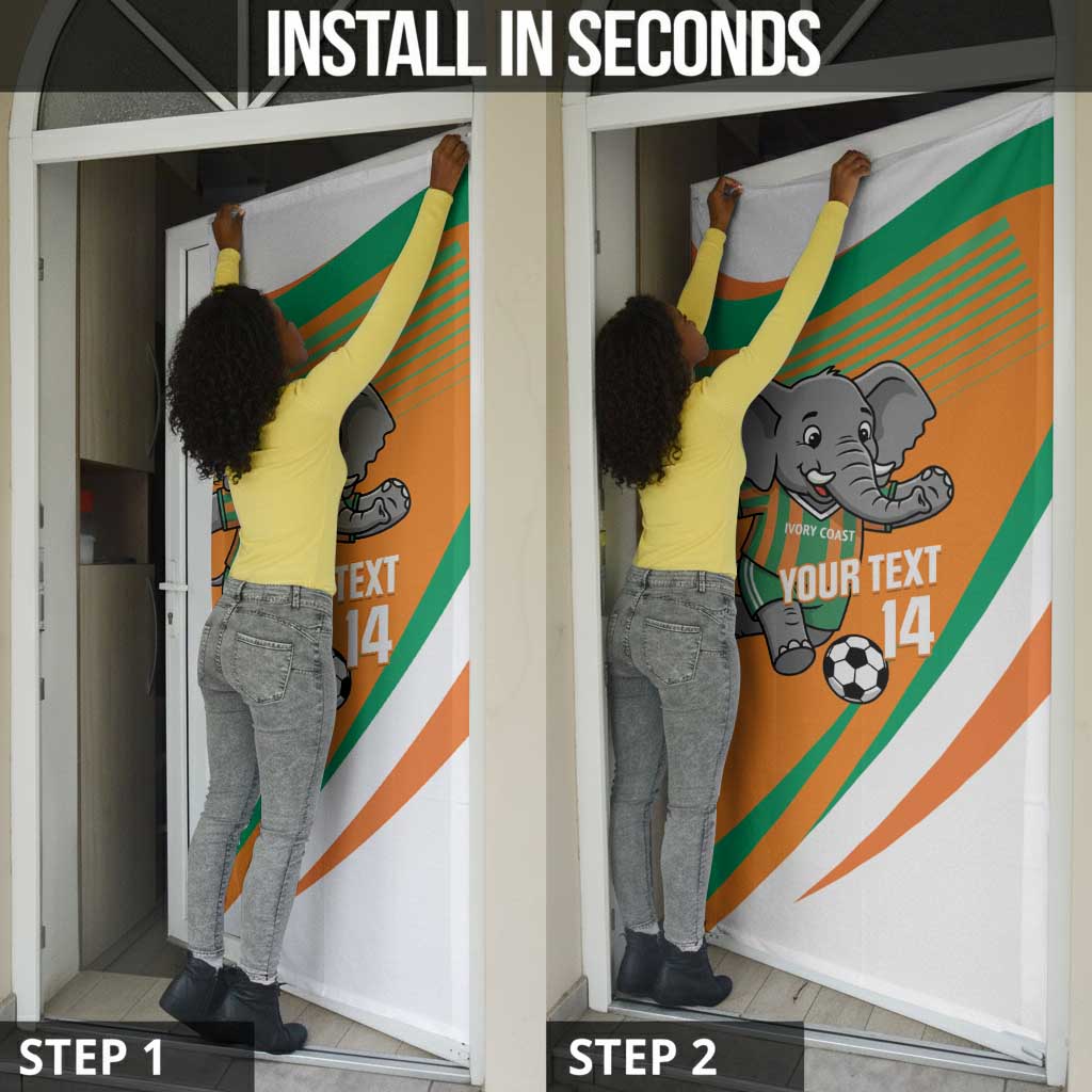 Custom Ivory Coast Football Door Cover 2026 Allez Les Elephants Cute Mascot - Wonder Print Shop