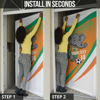 Custom Ivory Coast Football Door Cover 2026 Allez Les Elephants Cute Mascot - Wonder Print Shop