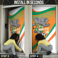 Custom Ivory Coast Football Door Cover 2026 Allez Les Elephants Cute Mascot - Wonder Print Shop