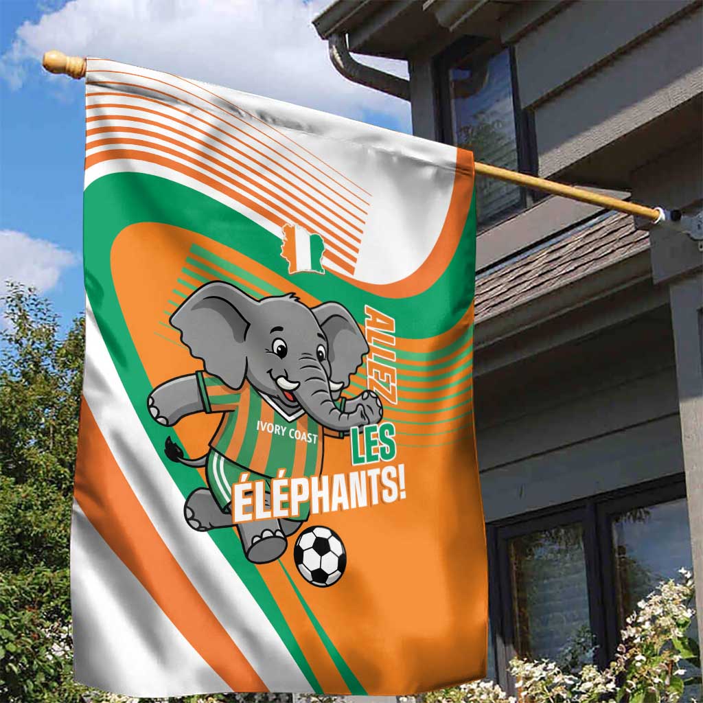 Ivory Coast Football Garden Flag 2026 Allez Les Elephants Cute Mascot - Wonder Print Shop