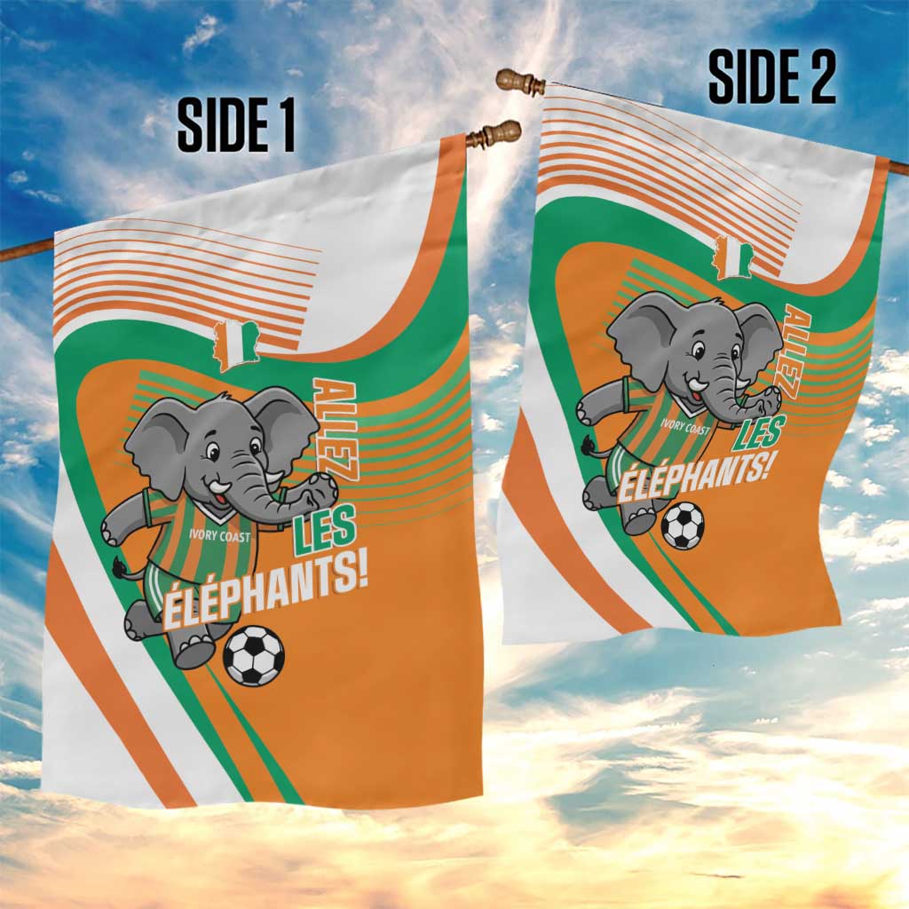 Ivory Coast Football Garden Flag 2026 Allez Les Elephants Cute Mascot - Wonder Print Shop