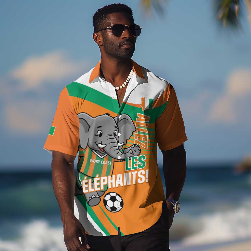Custom Ivory Coast Football Hawaiian Shirt 2026 Allez Les Elephants Cute Mascot LT14