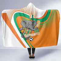Ivory Coast Football Hooded Blanket 2026 Allez Les Elephants Cute Mascot - Wonder Print Shop