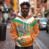 Custom Ivory Coast Football Hoodie 2026 Allez Les Elephants Cute Mascot - Wonder Print Shop