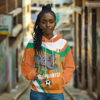 Custom Ivory Coast Football Hoodie 2026 Allez Les Elephants Cute Mascot - Wonder Print Shop