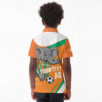 Custom Ivory Coast Football Kid Polo Shirt 2026 Allez Les Elephants Cute Mascot LT14