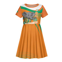 Custom Ivory Coast Football Kid Short Sleeve Dress 2026 Allez Les Elephants Cute Mascot LT14