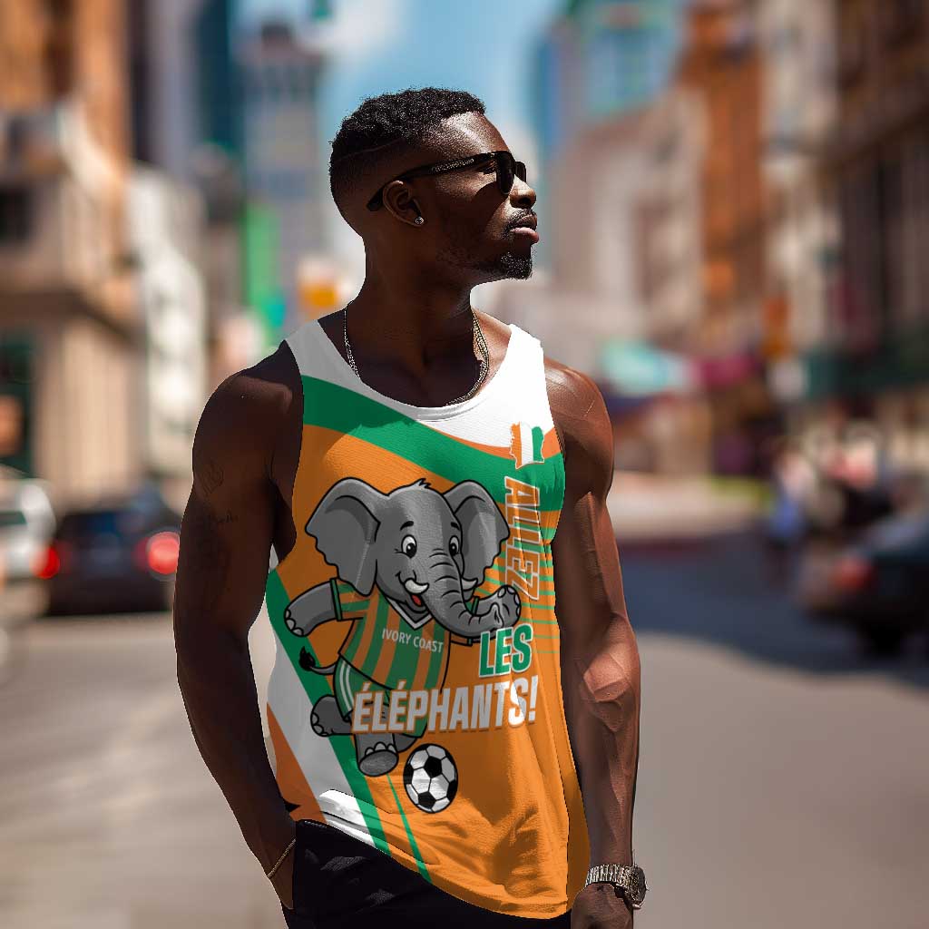Custom Ivory Coast Football Men Tank Top 2026 Allez Les Elephants Cute Mascot - Wonder Print Shop