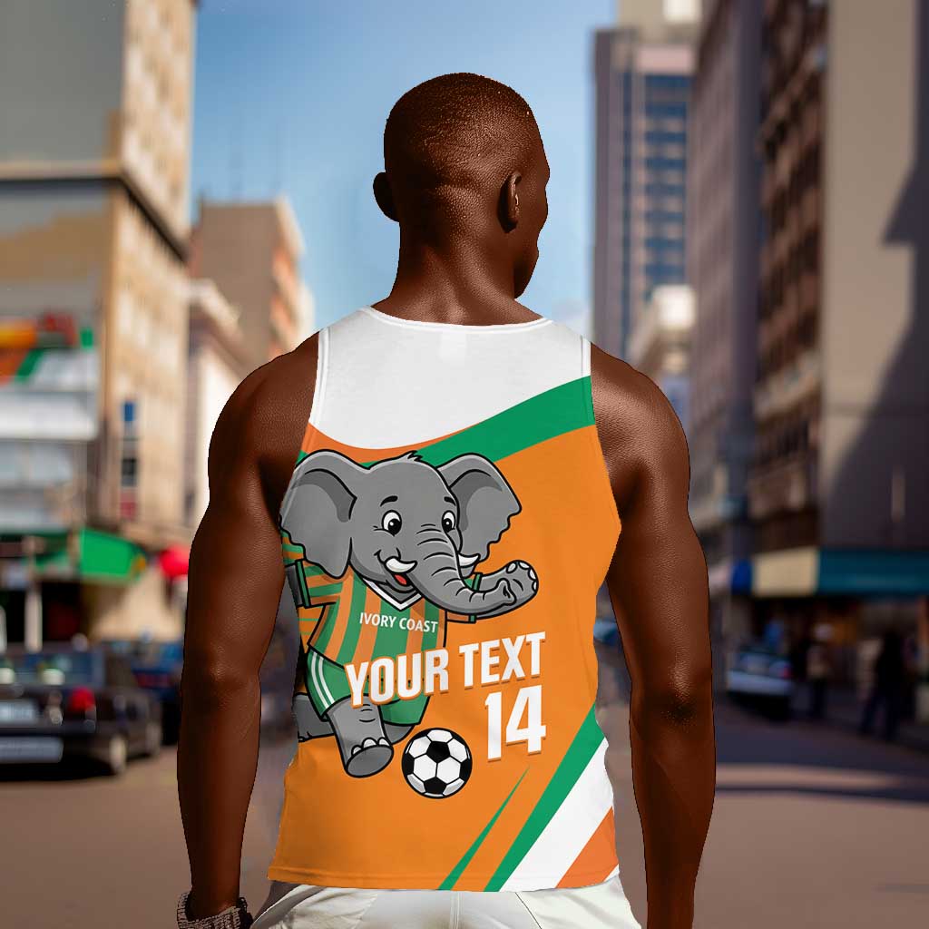 Custom Ivory Coast Football Men Tank Top 2026 Allez Les Elephants Cute Mascot - Wonder Print Shop