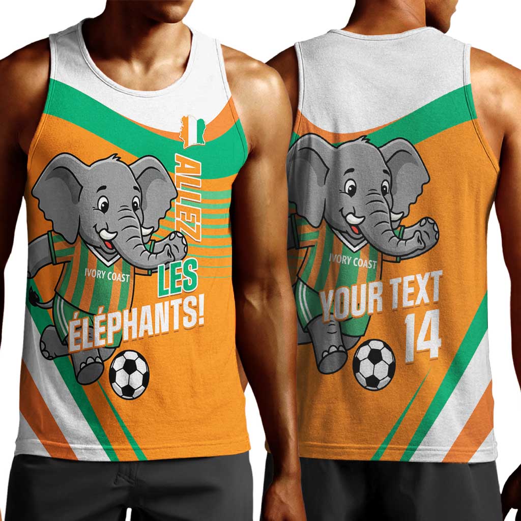 Custom Ivory Coast Football Men Tank Top 2026 Allez Les Elephants Cute Mascot - Wonder Print Shop
