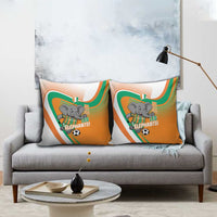 Ivory Coast Football Pillow Cover 2026 Allez Les Elephants Cute Mascot - Wonder Print Shop