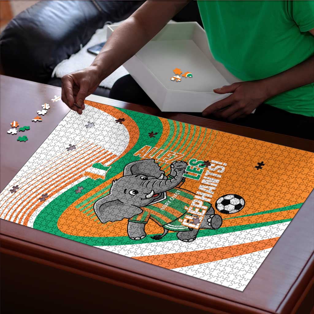 Ivory Coast Football Puzzle 2026 Allez Les Elephants Cute Mascot - Wonder Print Shop