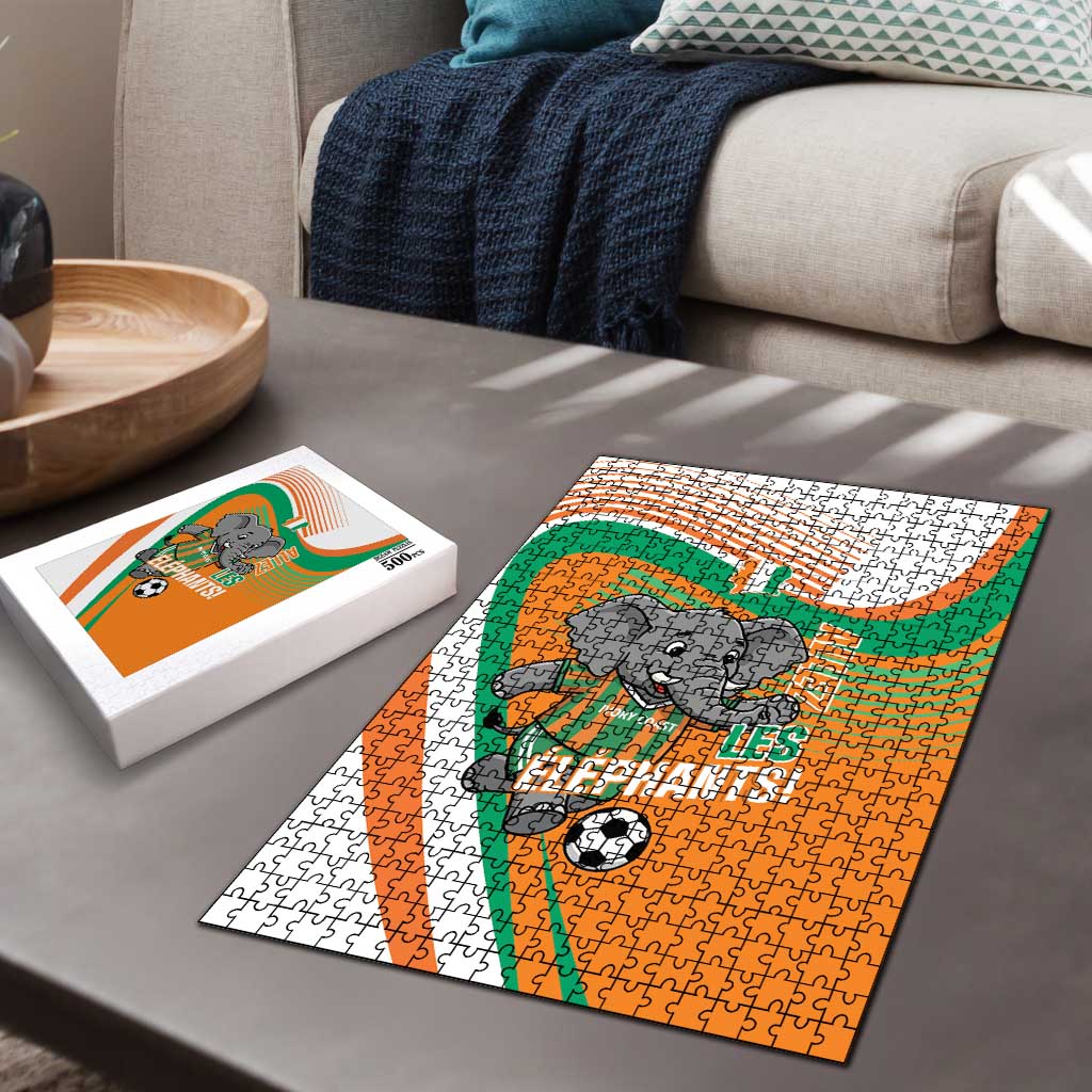 Ivory Coast Football Puzzle 2026 Allez Les Elephants Cute Mascot - Wonder Print Shop