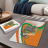 Ivory Coast Football Puzzle 2026 Allez Les Elephants Cute Mascot - Wonder Print Shop