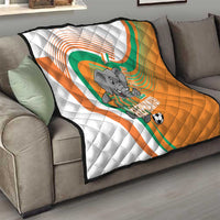 Ivory Coast Football Quilt 2026 Allez Les Elephants Cute Mascot - Wonder Print Shop