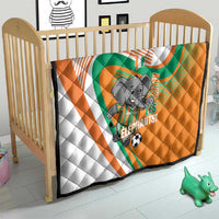 Ivory Coast Football Quilt 2026 Allez Les Elephants Cute Mascot - Wonder Print Shop