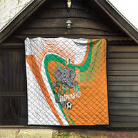 Ivory Coast Football Quilt 2026 Allez Les Elephants Cute Mascot - Wonder Print Shop