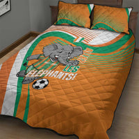 Ivory Coast Football Quilt Bed Set 2026 Allez Les Elephants Cute Mascot - Wonder Print Shop