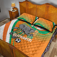 Ivory Coast Football Quilt Bed Set 2026 Allez Les Elephants Cute Mascot - Wonder Print Shop
