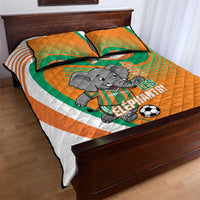 Ivory Coast Football Quilt Bed Set 2026 Allez Les Elephants Cute Mascot - Wonder Print Shop