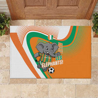Ivory Coast Football Rubber Doormat 2026 Allez Les Elephants Cute Mascot - Wonder Print Shop