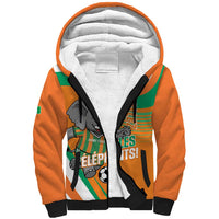 Custom Ivory Coast Football Sherpa Hoodie 2026 Allez Les Elephants Cute Mascot - Wonder Print Shop