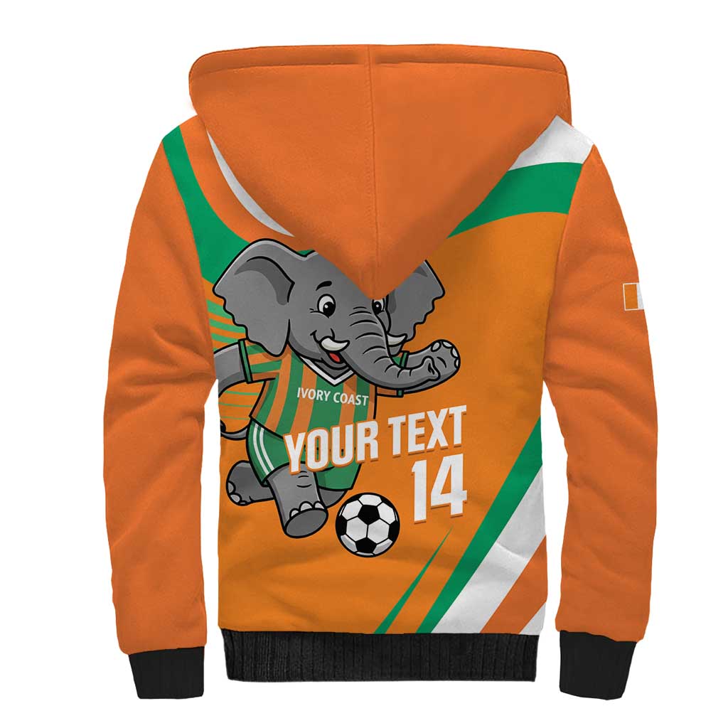 Custom Ivory Coast Football Sherpa Hoodie 2026 Allez Les Elephants Cute Mascot - Wonder Print Shop