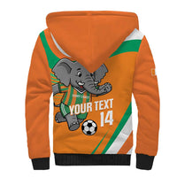 Custom Ivory Coast Football Sherpa Hoodie 2026 Allez Les Elephants Cute Mascot - Wonder Print Shop