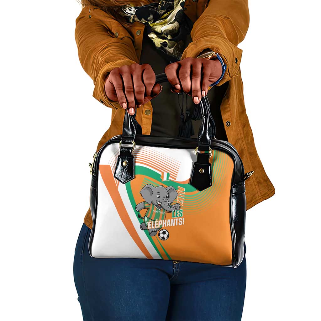 Ivory Coast Football Shoulder Handbag 2026 Allez Les Elephants Cute Mascot - Wonder Print Shop