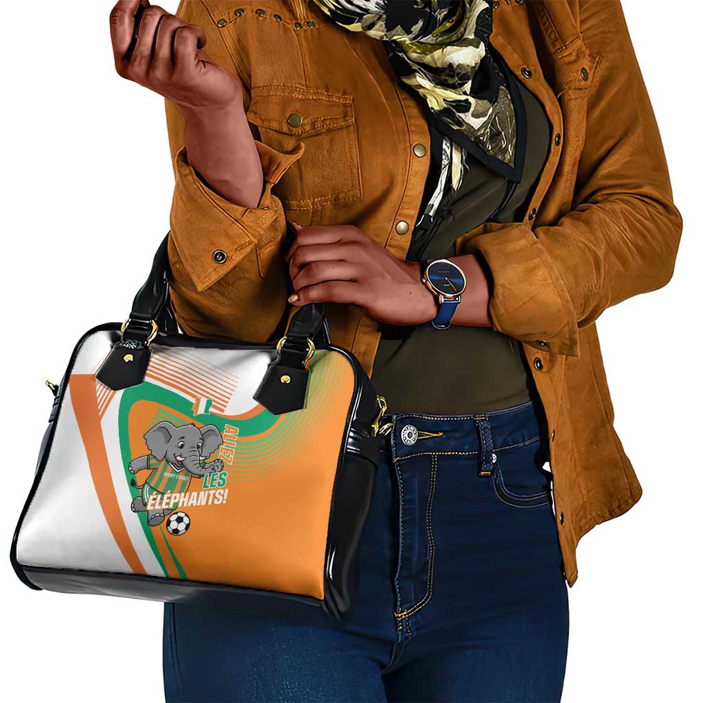 Ivory Coast Football Shoulder Handbag 2026 Allez Les Elephants Cute Mascot - Wonder Print Shop