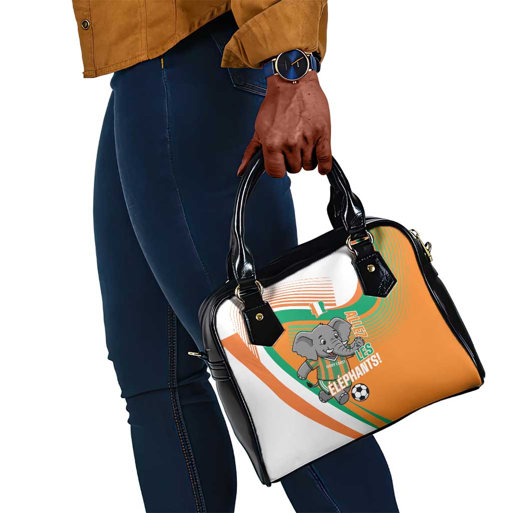 Ivory Coast Football Shoulder Handbag 2026 Allez Les Elephants Cute Mascot - Wonder Print Shop