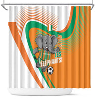 Ivory Coast Football Shower Curtain 2026 Allez Les Elephants Cute Mascot - Wonder Print Shop