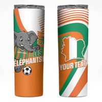 Custom Ivory Coast Football Skinny Tumbler 2026 Allez Les Elephants Cute Mascot - Wonder Print Shop