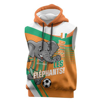 Custom Ivory Coast Football Sleeveless Hoodie 2026 Allez Les Elephants Cute Mascot - Wonder Print Shop