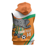 Custom Ivory Coast Football Sleeveless Hoodie 2026 Allez Les Elephants Cute Mascot - Wonder Print Shop