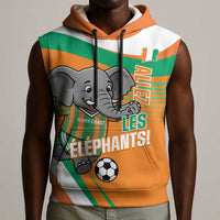 Custom Ivory Coast Football Sleeveless Hoodie 2026 Allez Les Elephants Cute Mascot - Wonder Print Shop