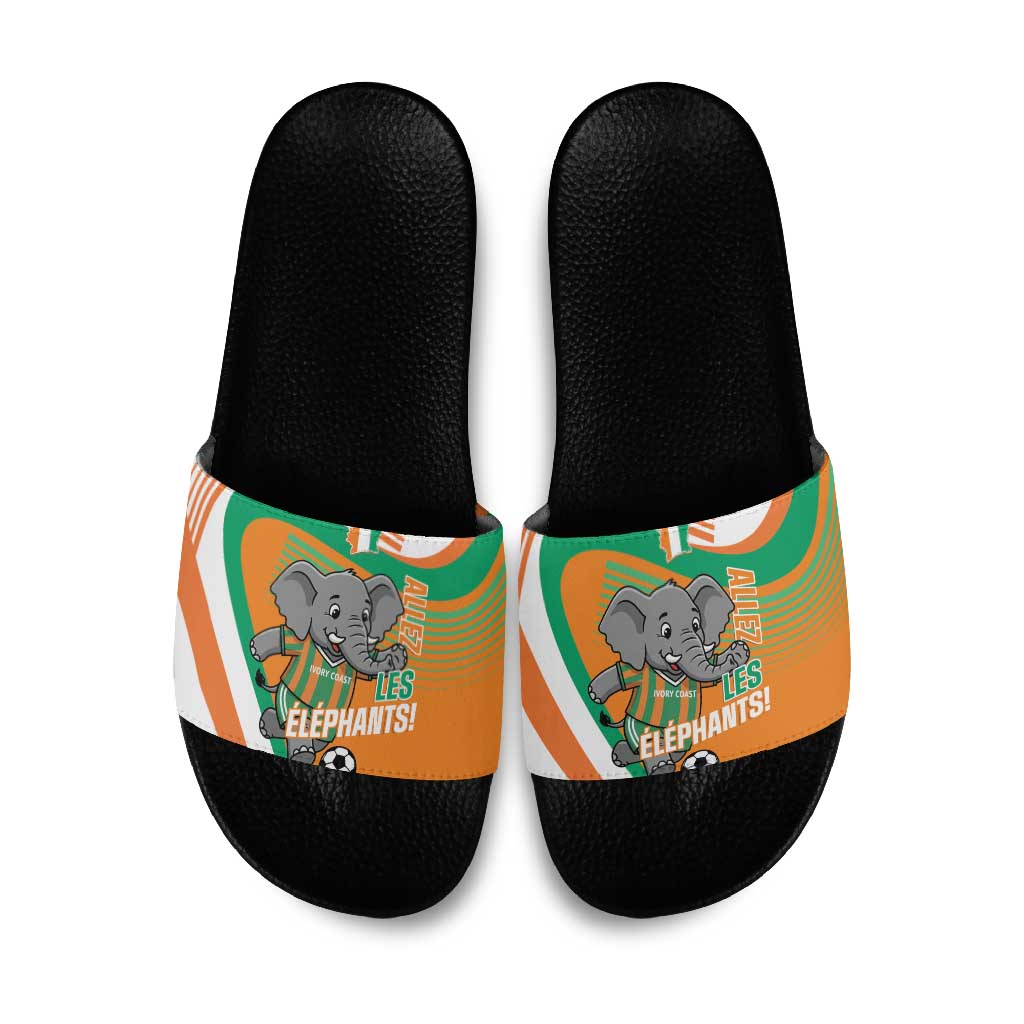 Ivory Coast Football Slide Sandals 2026 Allez Les Elephants Cute Mascot - Wonder Print Shop