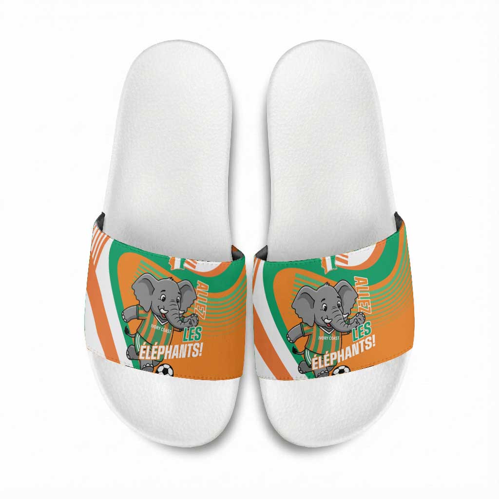 Ivory Coast Football Slide Sandals 2026 Allez Les Elephants Cute Mascot - Wonder Print Shop