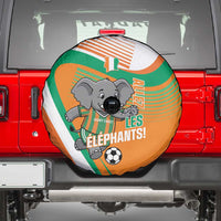 Ivory Coast Football Spare Tire Cover 2026 Allez Les Elephants Cute Mascot - Wonder Print Shop