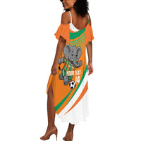 Custom Ivory Coast Football Summer Maxi Dress 2026 Allez Les Elephants Cute Mascot LT14