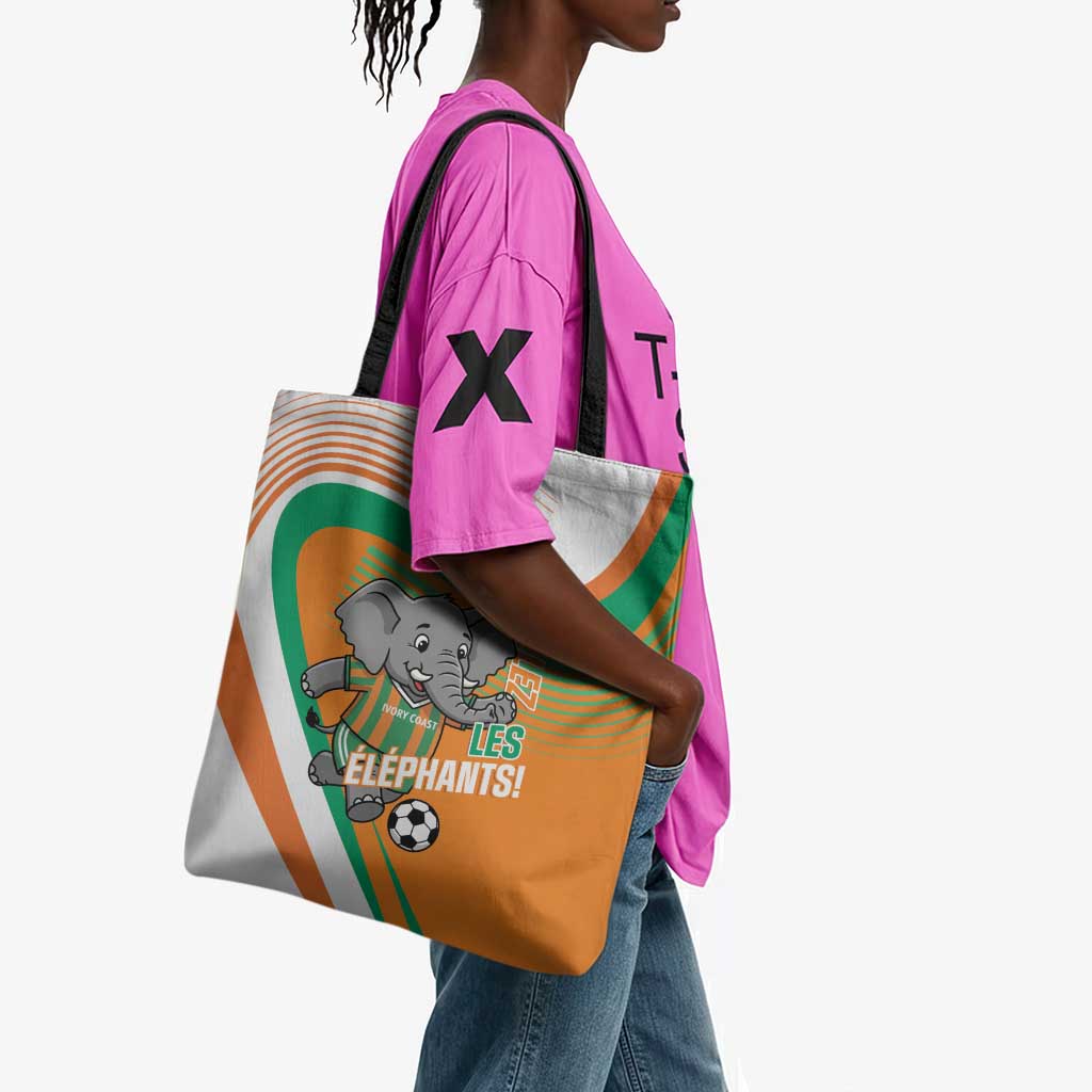 Ivory Coast Football Tote Bag 2026 Allez Les Elephants Cute Mascot - Wonder Print Shop