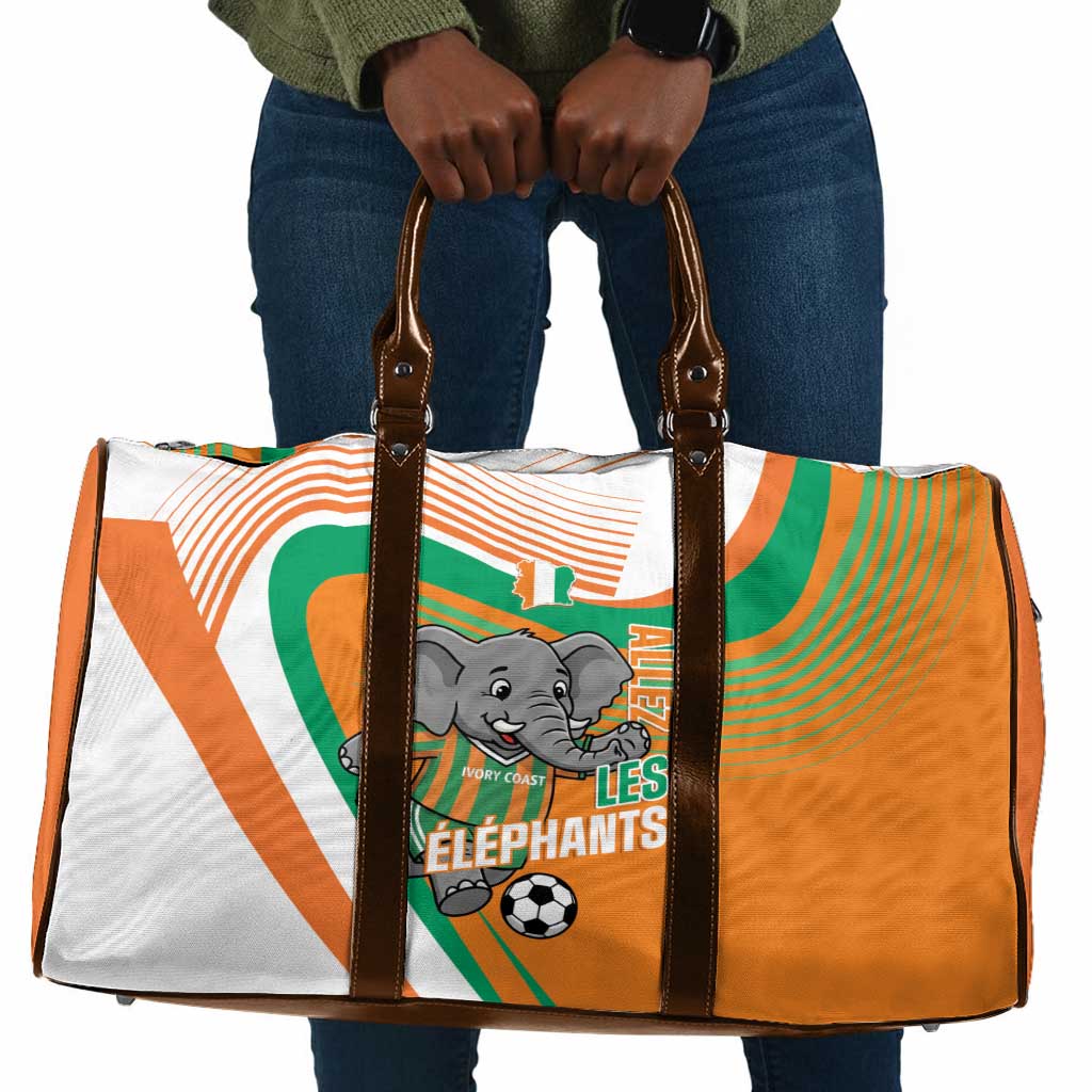 Ivory Coast Football Travel Bag 2026 Allez Les Elephants Cute Mascot - Wonder Print Shop