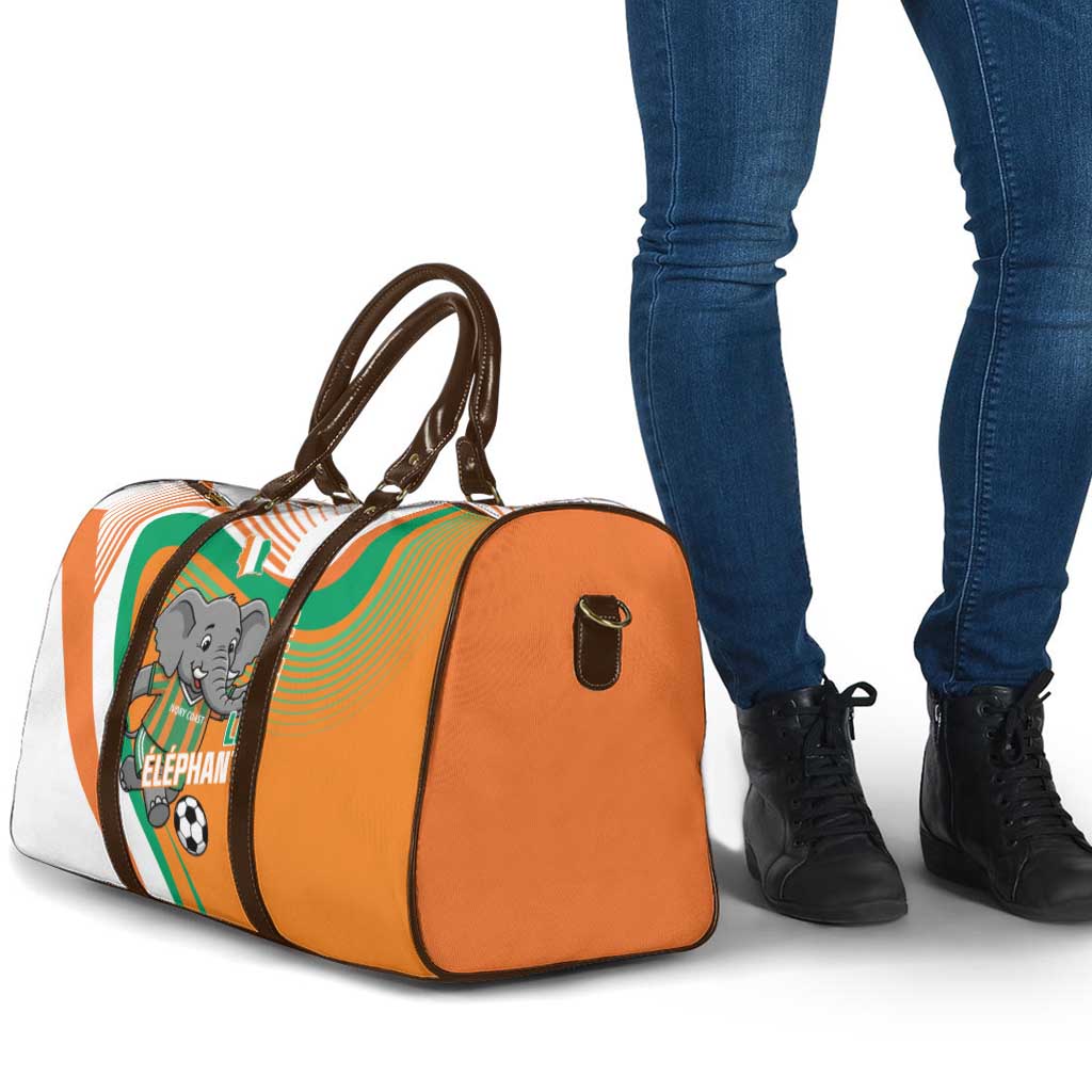 Ivory Coast Football Travel Bag 2026 Allez Les Elephants Cute Mascot - Wonder Print Shop