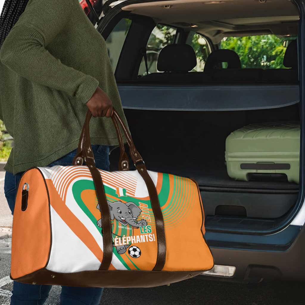 Ivory Coast Football Travel Bag 2026 Allez Les Elephants Cute Mascot - Wonder Print Shop