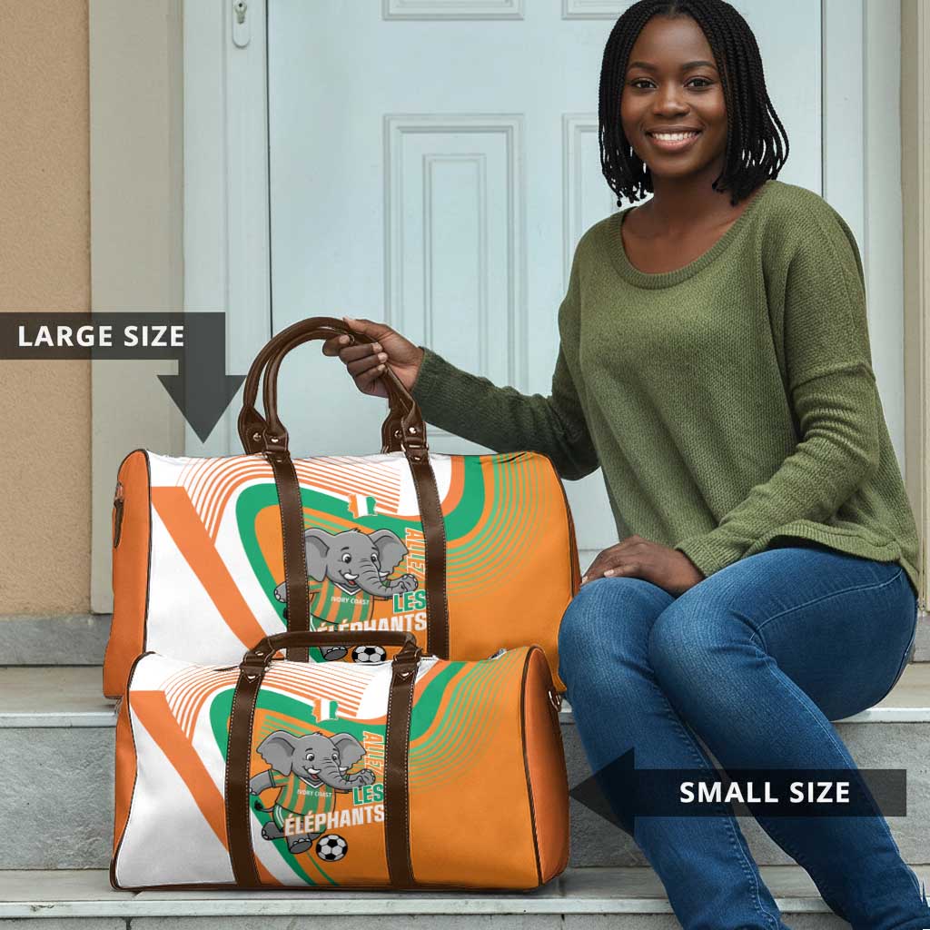 Ivory Coast Football Travel Bag 2026 Allez Les Elephants Cute Mascot - Wonder Print Shop