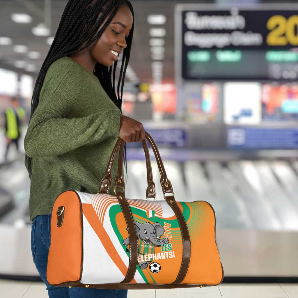 Ivory Coast Football Travel Bag 2026 Allez Les Elephants Cute Mascot - Wonder Print Shop