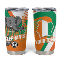 Custom Ivory Coast Football Tumbler Cup 2026 Allez Les Elephants Cute Mascot - Wonder Print Shop