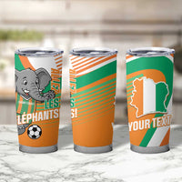Custom Ivory Coast Football Tumbler Cup 2026 Allez Les Elephants Cute Mascot - Wonder Print Shop